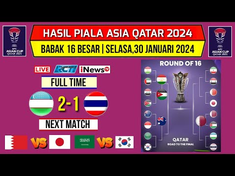 Hasil 16 Besar Piala Asia 2024 Hari ini~UZBEKISTAN VS THAILAND~Jadwal 16 Besar Piala Asia 2023~Live