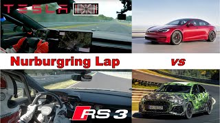 Lap Race #10 | Audi RS3 Sedan vs Tesla Model S Plaid | Nürburgring