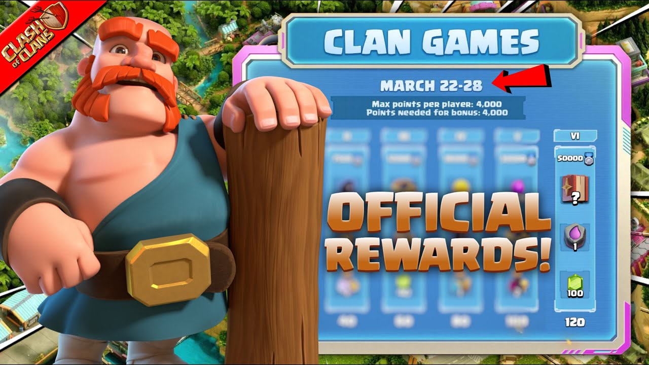 MARCH 2025 CLAN GAMES OFFICIAL REWARDS 