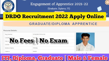DRDO Recruitment 2022 Apply Online Tamil