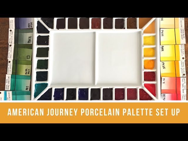 Studio Watercolor Palette Set Up  American Journey Porcelain Palette 