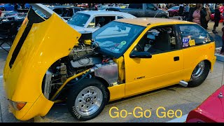 Geo Metro...tubbed with a supercharged Big Block Chevy