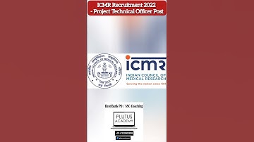 ICMR Recruitment 2022 - Project Technical Officer Post #jobupdate #jobsearch