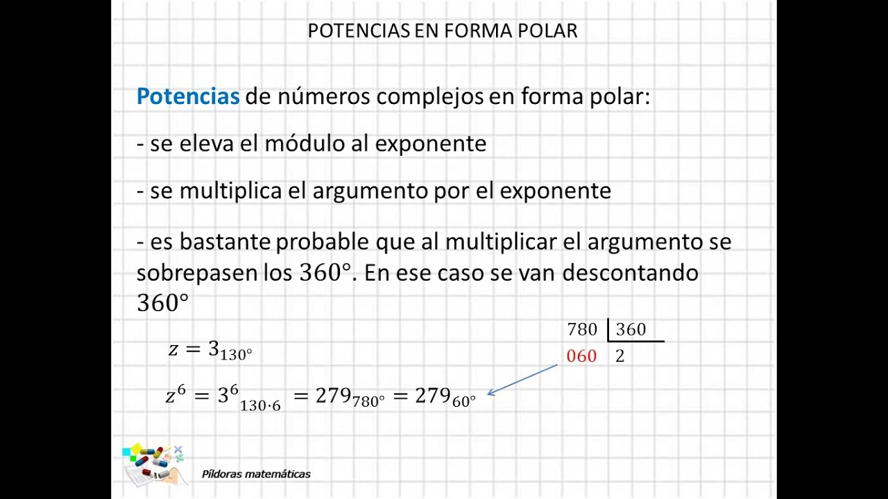 12 Potencia de números complejos en forma polar - YouTube