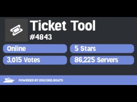 Paramètre du bot Ticket Tool sur DISCORD - YouTube