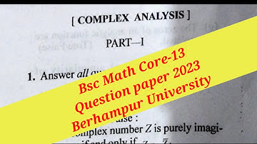 Bsc Math Complex Analysis Q Paper 2023 Berhampur University Majhi Tutorial