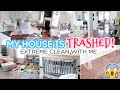 COMPLETE DISASTER CLEAN WITH ME- MESSY HOUSE TRANSFORMATION!! EXTREME CLEANING MOTIVATION 2020