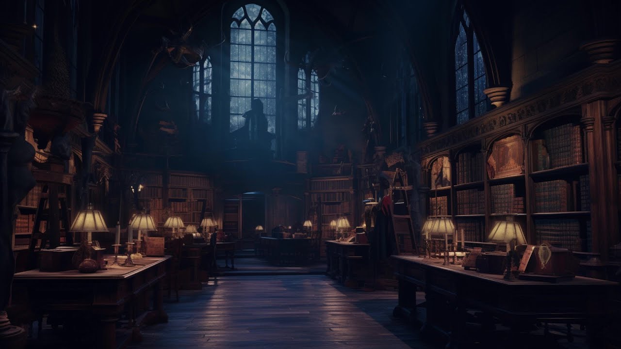 Hogwarts Library Ambience Relax with Hogwarts Library Rain Sounds for