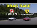 Drag race 85  ferrari 360 modena f1 vs honda nsxr