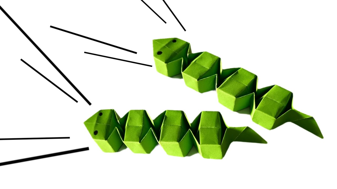 MAKE ORIGAMI SNAKE TOY/EASY CRAFT TUTORIAL IDEAS 💡/ DIY HANDMADE PAPER SNAKE 🐍..