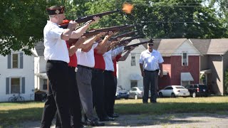 FULL EVENT: VFW gives 21 Gun salute to widow of veteran; honor guard retires flags