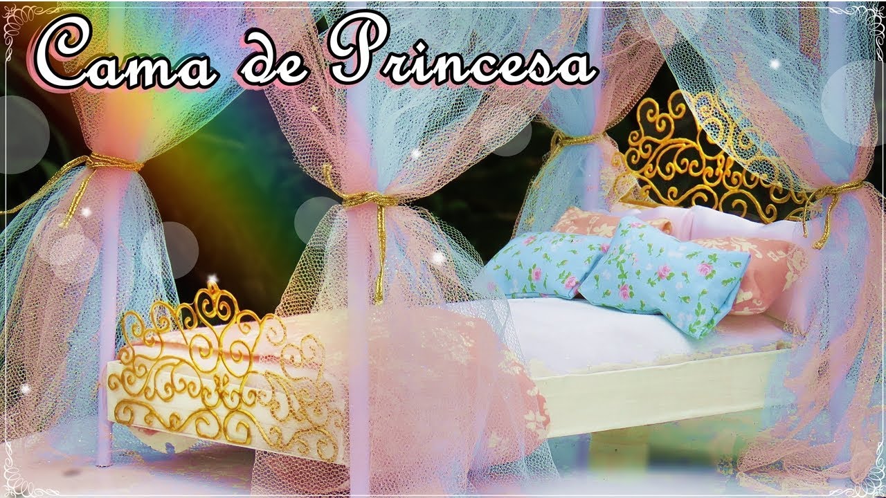 Repulsión suelo Ordenanza del gobierno Haz una Cama de Princesa con Dosel para Muñecas Barbie Manualidades para  Muñecas House Toy - YouTube