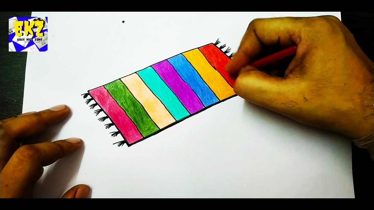 How to draw a Foot Mat? Step by step drawing for kids