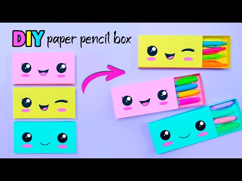 How to Make a Paper Pencil Box / DIY Paper Pencil Box / Easy Origami Box Tutorial
