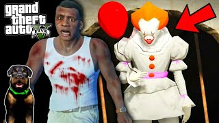 Pennywise in GTA 5 | Finally Saved Chop From Pennywise in GTA 5 | Pennywise GTA 5 | (Horror Story)