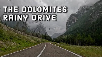 Rainy Drive Through the Dolomites – Fast Forward 4K UHD