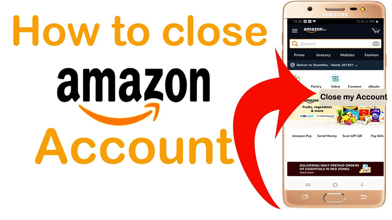 How to Delete Amazon Account permanently using Android Mobile Phone 10,  10