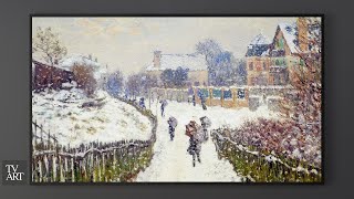TV Art Gallery | Claude Monet – Boulevard St-Denis, Argenteuil, Snow Effect 1875 | [1 Hour]