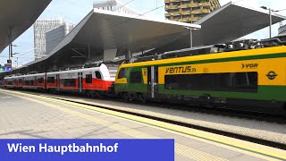 Wien Hbf:🚆🚆 Ventus Raaberbahn mit ÖBB Cityjet vereint & viele weiter Züge aus Nah & Fern