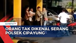 Bawa Senjata Tajam, Orang Tak Dikenal Rusak Kaca dan Ancam Petugas Polsek Cipayung!