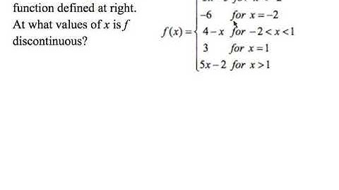 1.11b Finding Points of Discontinuity of a Piecewise Function