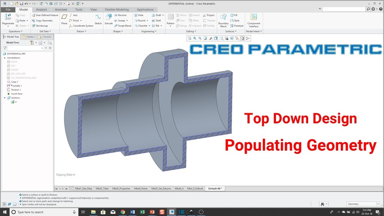 Creo Parametric Populating Geometry Top Down Design Demo