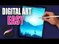 Easy landscape drawing in procreate shorts