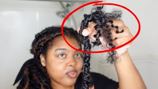 Take down faux locs in SECONDS safely | remove/easy/quick/fast wrapped method