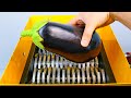 シュレッダーでナスを細かく切る