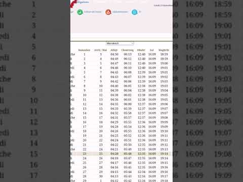 مواقيت الصلاة بمراكش لشهر رمضان المبارك