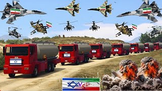 Israeli Army Oil Supply Convoy Badly Destroyed By Irani Fighter Jets,Drones&War Helicopters in GTA 5