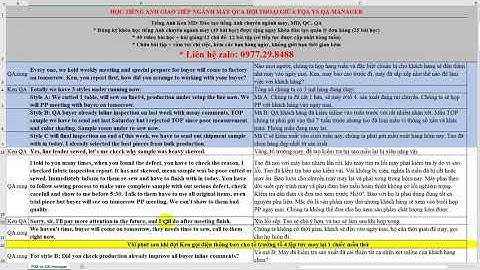 HỌC TIẾNG ANH GIAO TIẾP NGÀNH MAY QUA HỘI THOẠI GIỮA FQA VS QA MANAGER