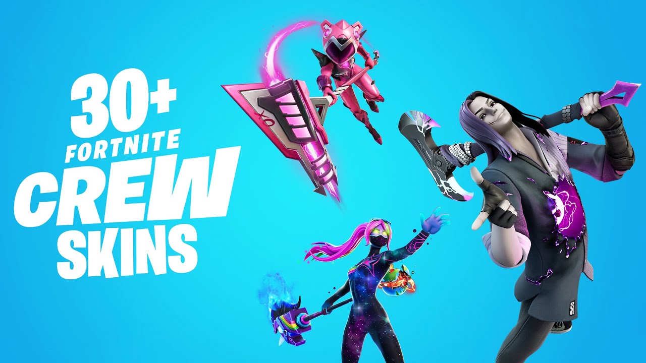 All Fortnite Crew Skins... - YouTube