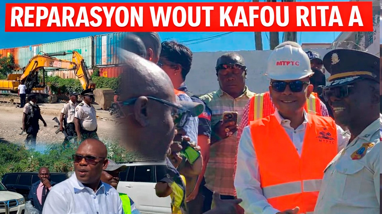 Lapolis, majistra taba a ak minis MTPTC debake nan kafou Rita pou lanse ofisyèlman travay reparasyon