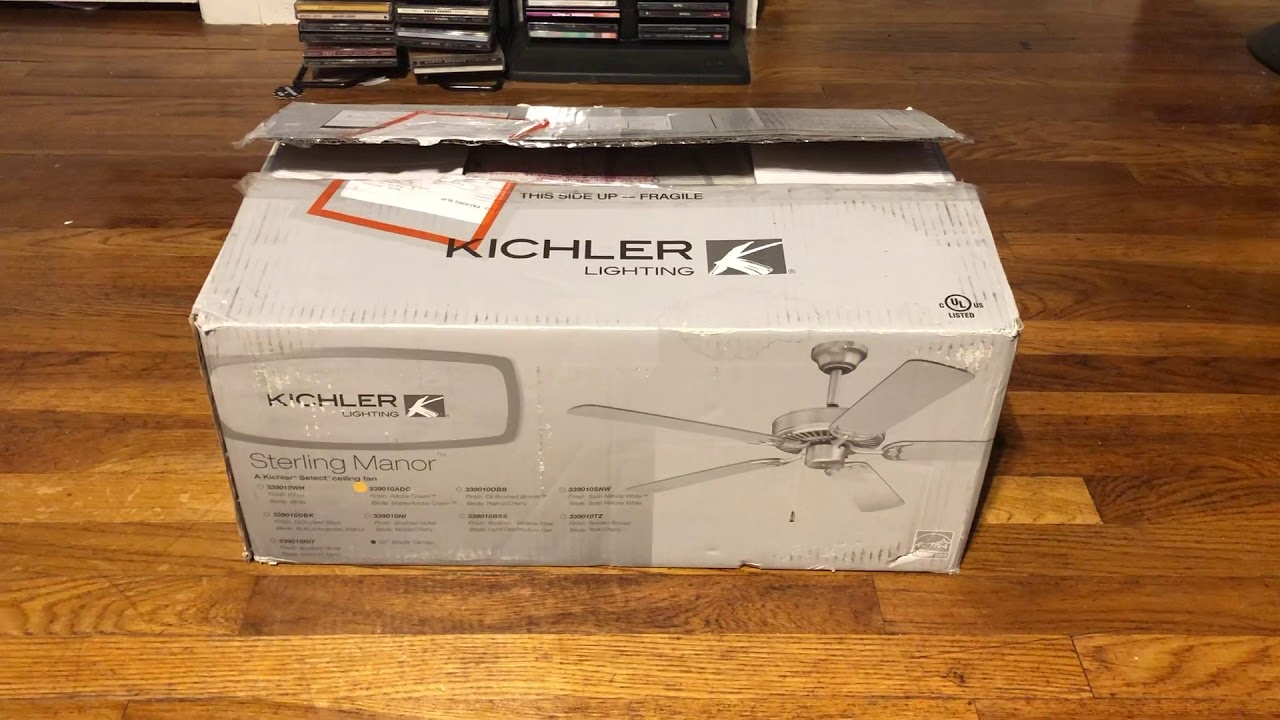 New Fan Kichler Sterling Manor Ceiling Fan 52 Nib Youtube