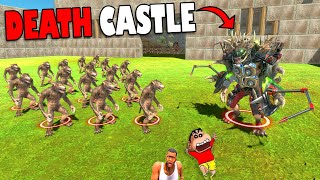 WEREWOLF CASTLE DEATH TRAP vs CHOP SHINCHAN & HAMID TEAM in Animal Revolt Battle Simulator Hindi