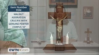 Download lagu 95M_WALNUT ADORATION CRUCIFIX WITH GENUINE PEWTER CORPUS