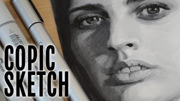 Copic Sketching Greys Marker Portrait Tutorial