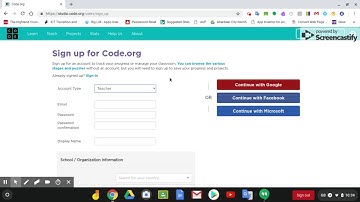 1  Code org  - Setup an Account