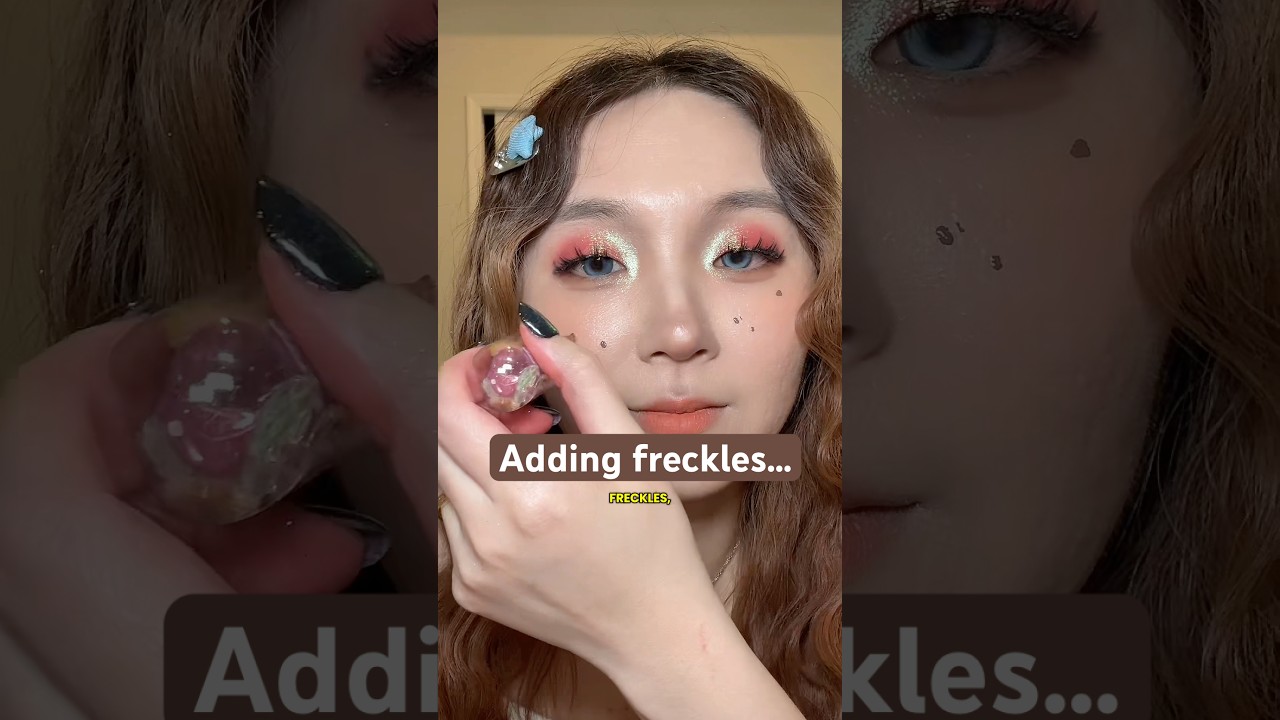 Does it look fake? 😶 #makeup #freckles #eyemakeup #smallbusiness