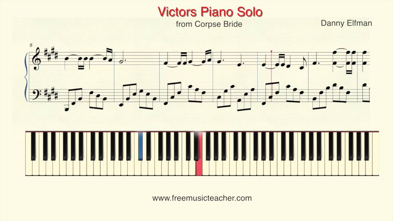 How To Play Piano: Corpse Bride "Victors Solo" Danny Elfman" Piano