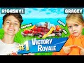 CARRYING My 5 Year Old SISTER and DAD To First FORTNITE Win!! - 35 Kills *New Season*