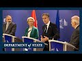 Secretary Blinken delivers remarks at E.U.-U.S.-Armenia trilateral meeting