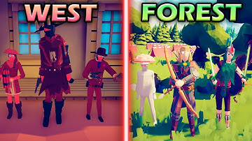 WILD WEST TEAM vs FOREST TEAM - Totally Accurate Battle Simulator | TABS