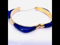 14k Gold Lapis Bangle | Sculptural Corner Artisan Statement #jewelhubcouk #finejewellery