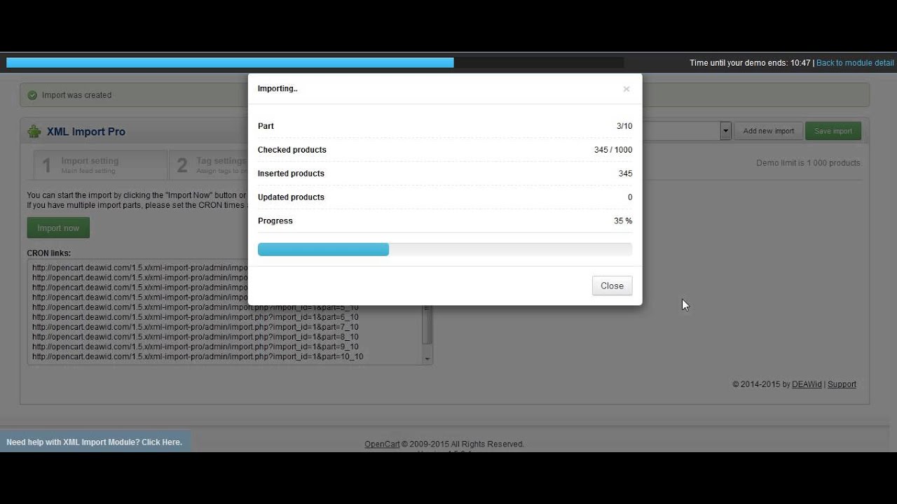 opencart xml import pro how to set up youtube