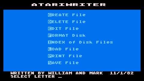 Atari 8-bit Atariwriter (Atari) prototype Easter egg #1