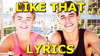 Jack and Jack - Like That (ft. Skate) Lyric Video