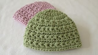 How to crochet a chunky star stitch baby hat