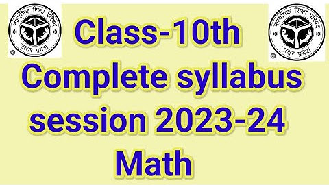 Class-10th  Math Syllabus UP Board 2023-24